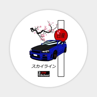 JDM R34 Blue Red Sun Edition Magnet